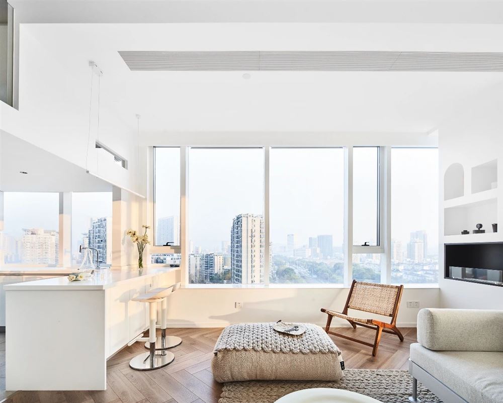 装修案例极简风格复式装修效果图-珠光雅居60平米复式